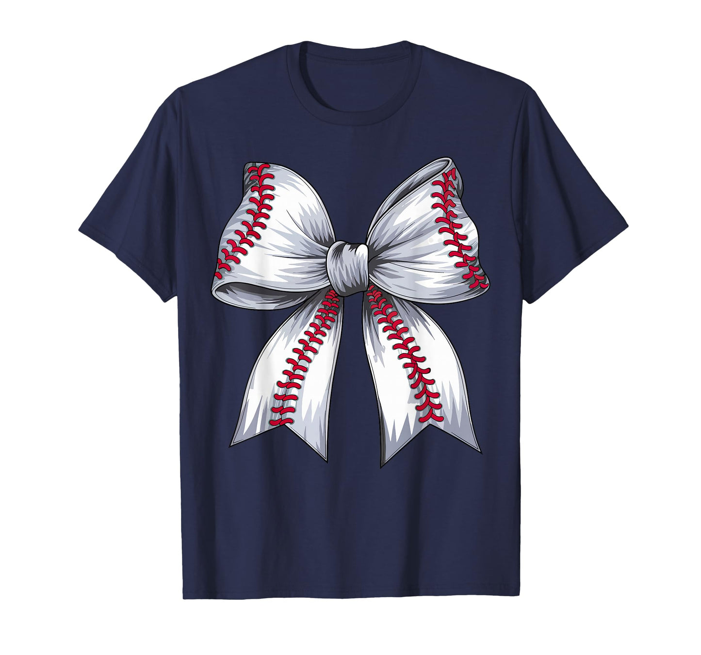 Cute Baseball Coquette Bow for Women Girls Baseball Mom Mama T-Shirt