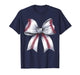 Cute Baseball Coquette Bow for Women Girls Baseball Mom Mama T-Shirt