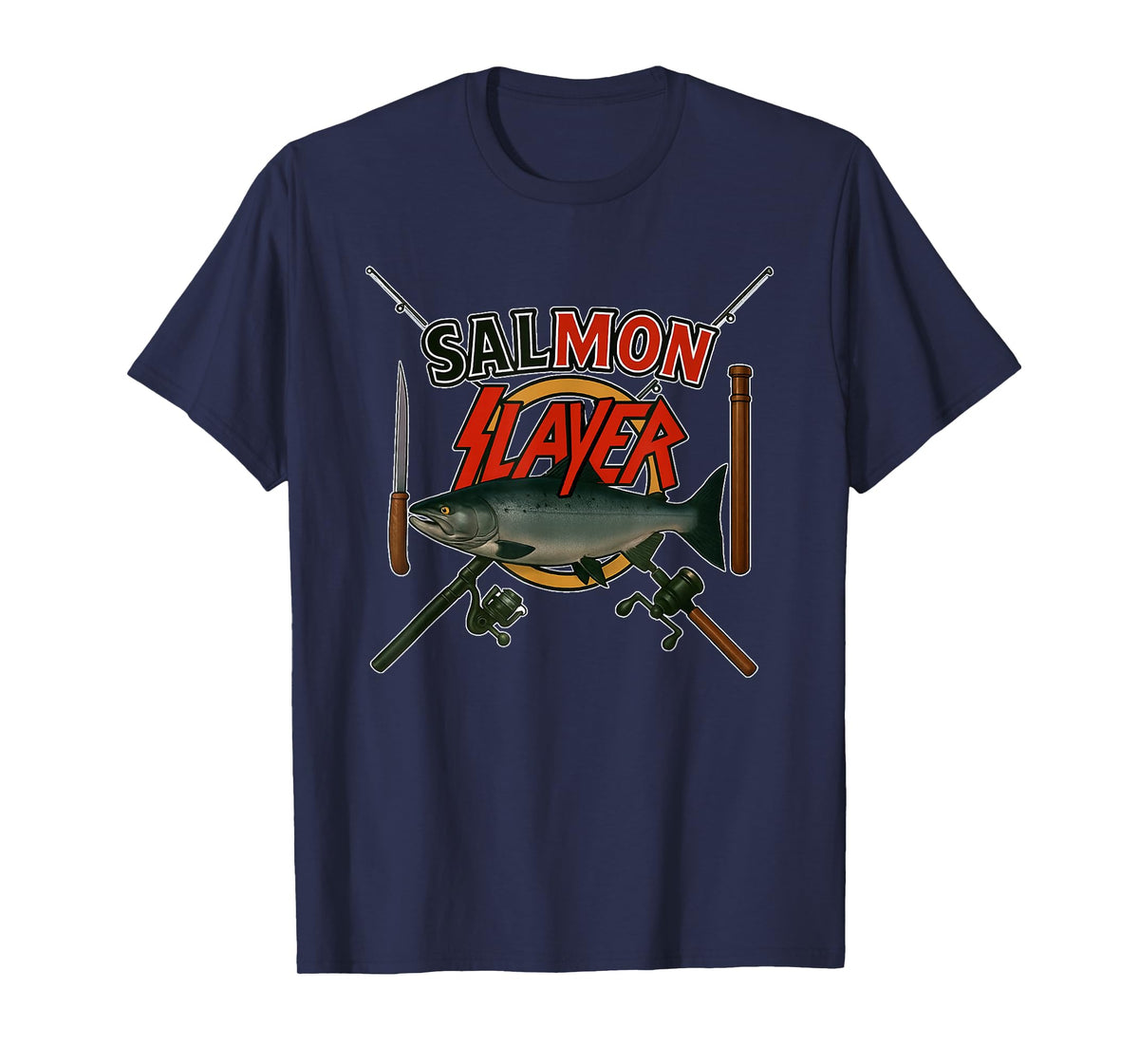 The Salmon Slayer Steelhead and Salmon Fishing T-Shirt