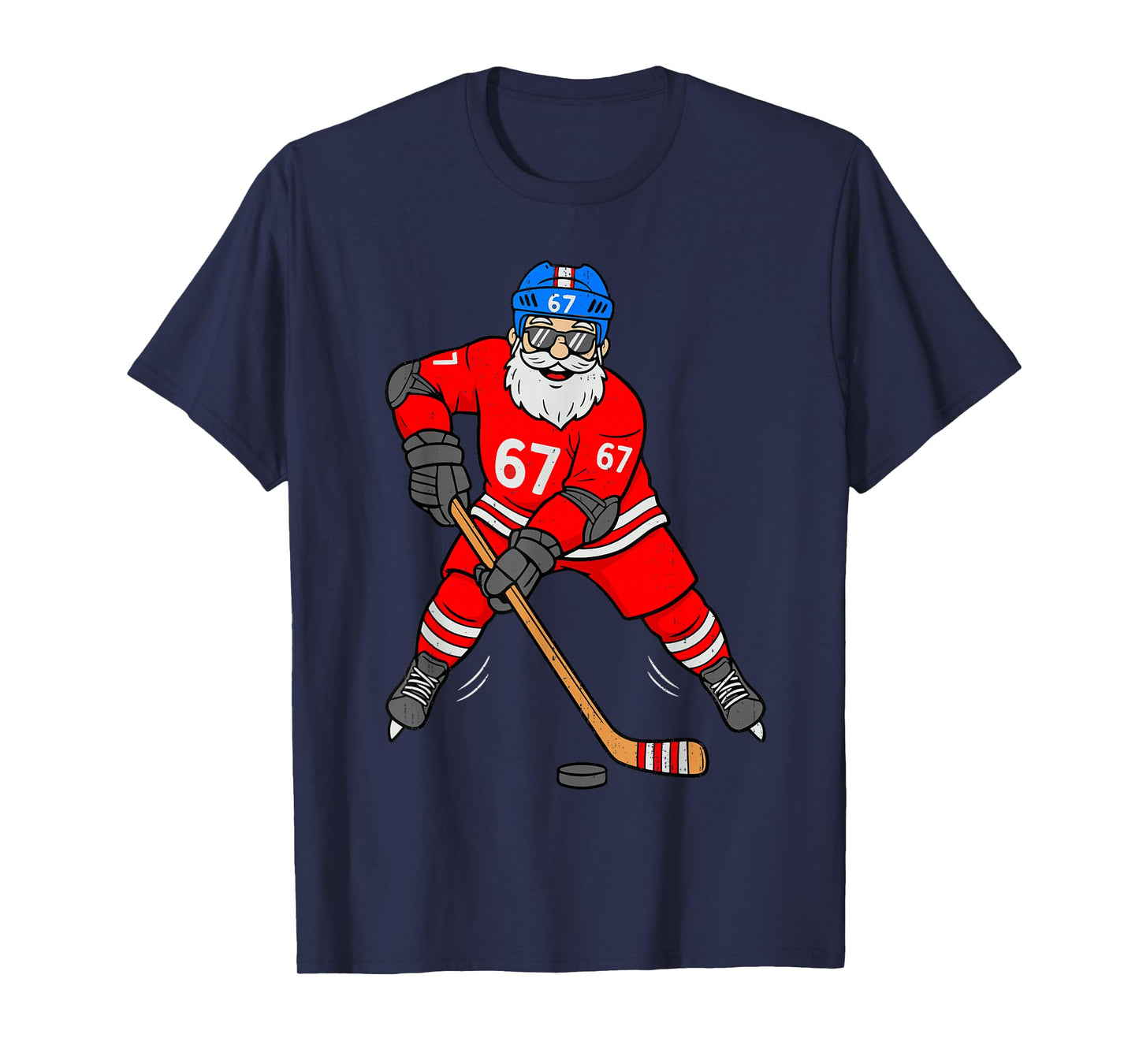67 Ice Hockey Santa Six Seven Meme Christmas Sport Mens Boys T-Shirt