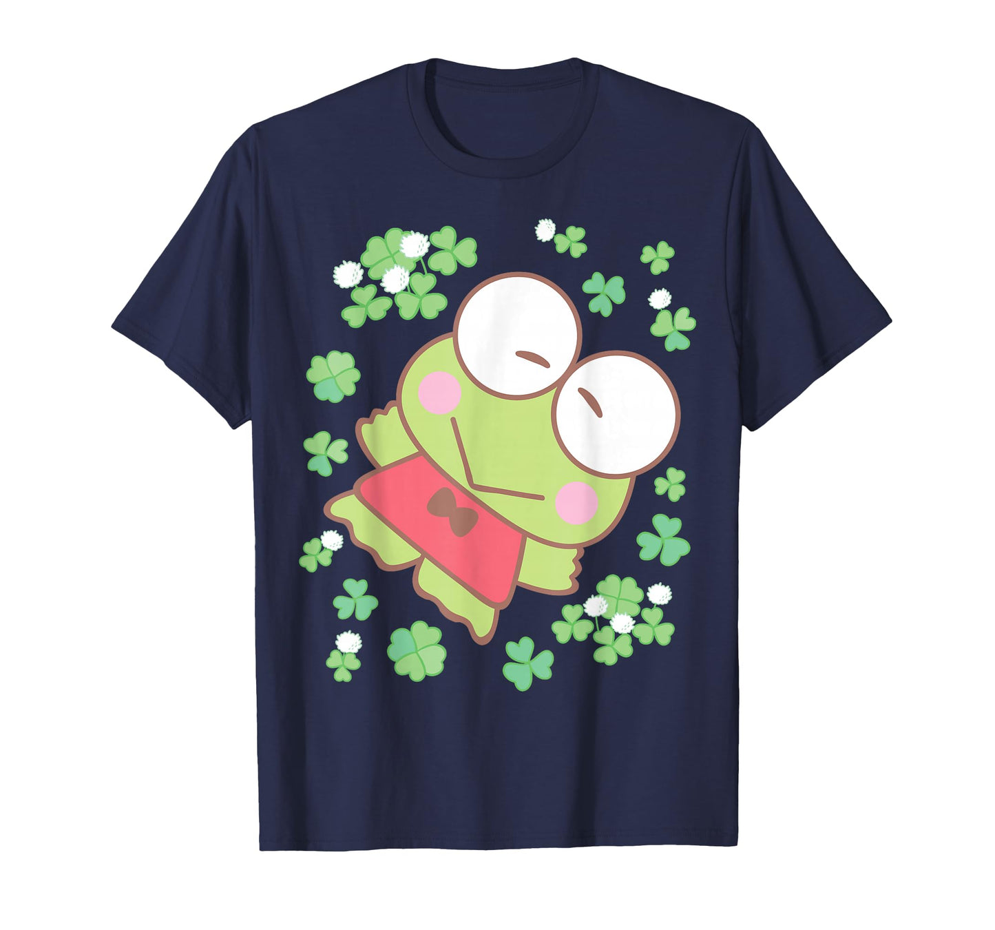 Hello Kitty St. Patrick's Day Keroppi Surrounded by Clovers T-Shirt