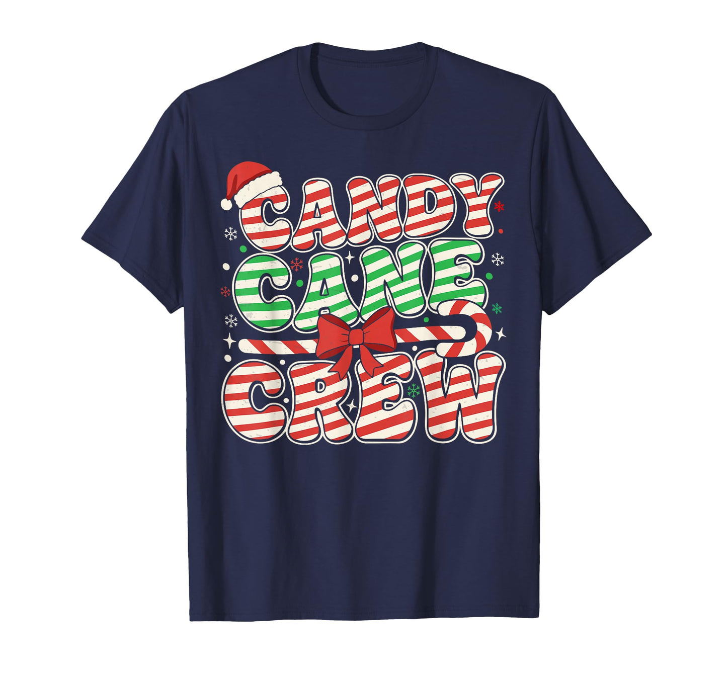 Kids Candy Cane Crew Christmas Family Men boy Women T-Shirt