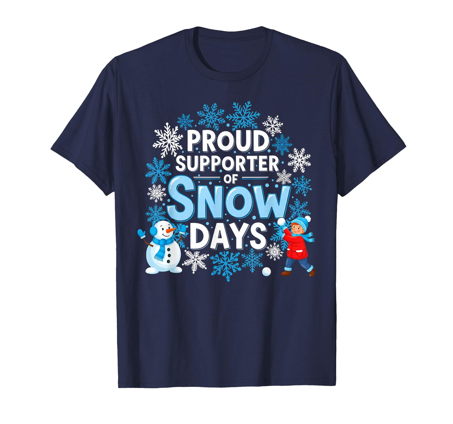 Proud Supporter Snow Days Cozy Winter Vibes Teacher Crew T-Shirt