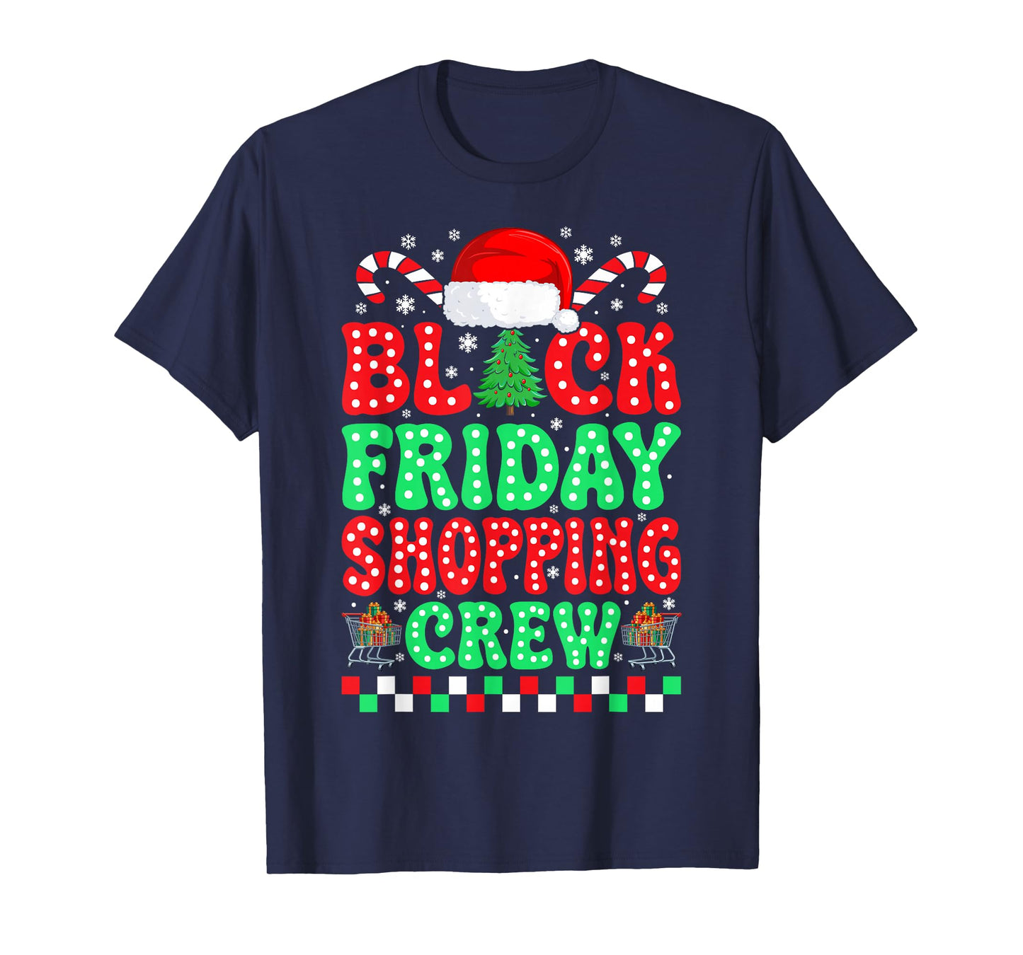 Black Christmas Friday Shopping Crew Family Matching Xmas T-Shirt