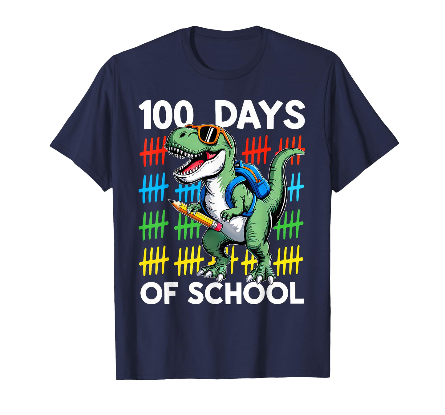 100 Days of School Dinosaur Boys Kids 100th Day of School T-Shirt