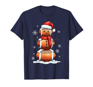 Football Snowman Christmas Holiday Sports Xmas Pajamas T-Shirt