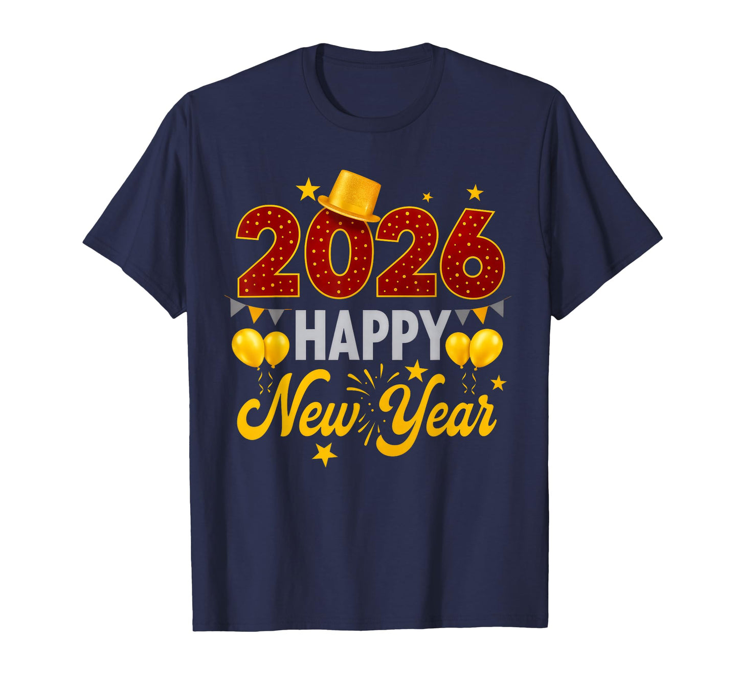 Happy New Year Party 2026 Ballon Family Matching Men Women T-Shirt