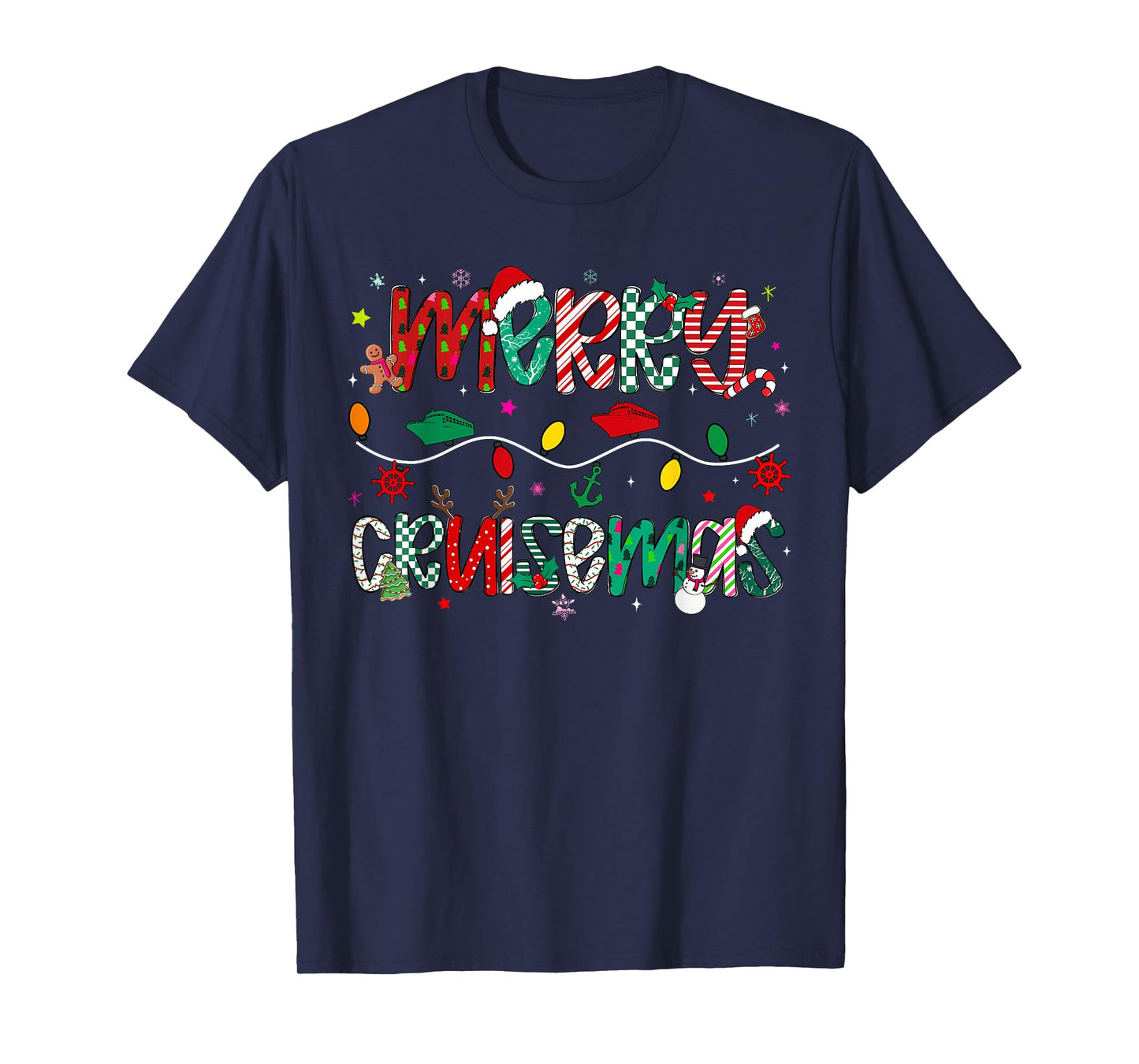 Preppy Merry Cruisemas Christmas Light Family Cruise T-Shirt