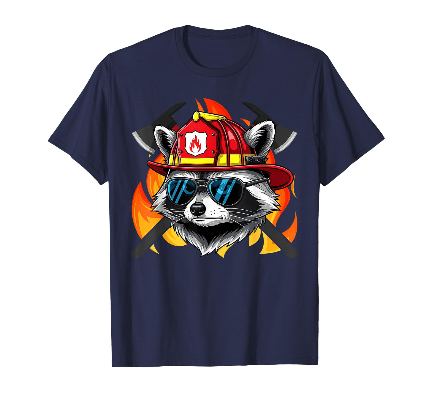 Firefighter Raccoon Funny Fire Department T-Shirt