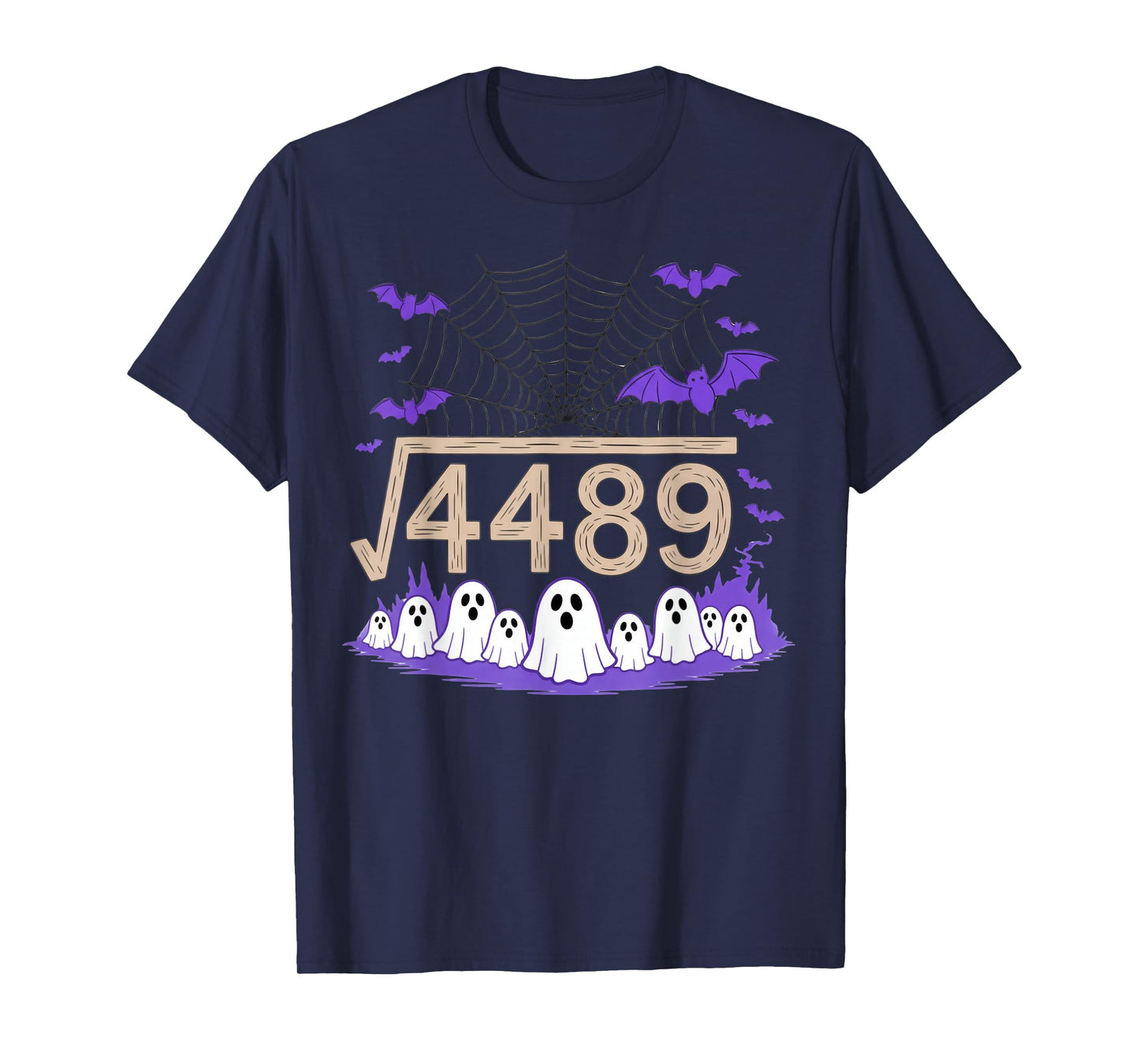 Funny 67 Meme Math Teacher 6 7 Halloween Square Root 4489 T-Shirt