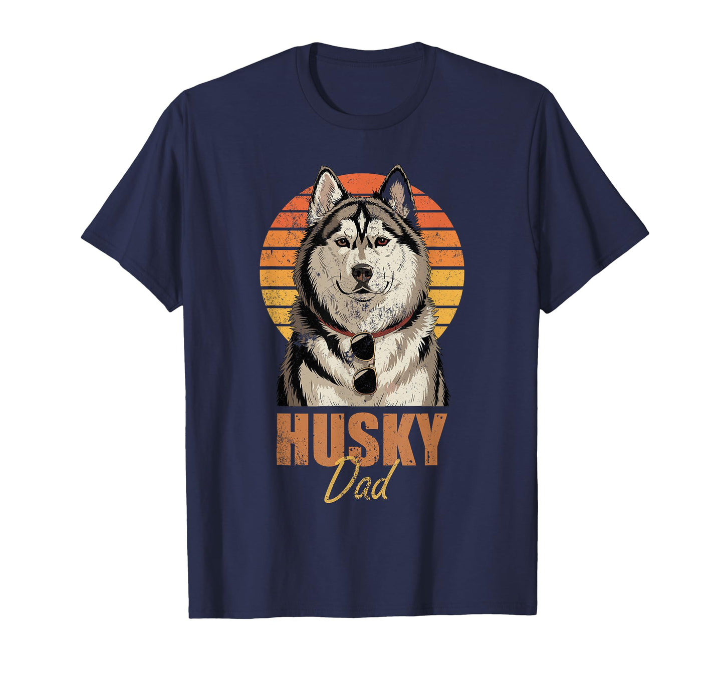 Cool Retro Husky Dad Funny Vintage Dog Lovers T-Shirt