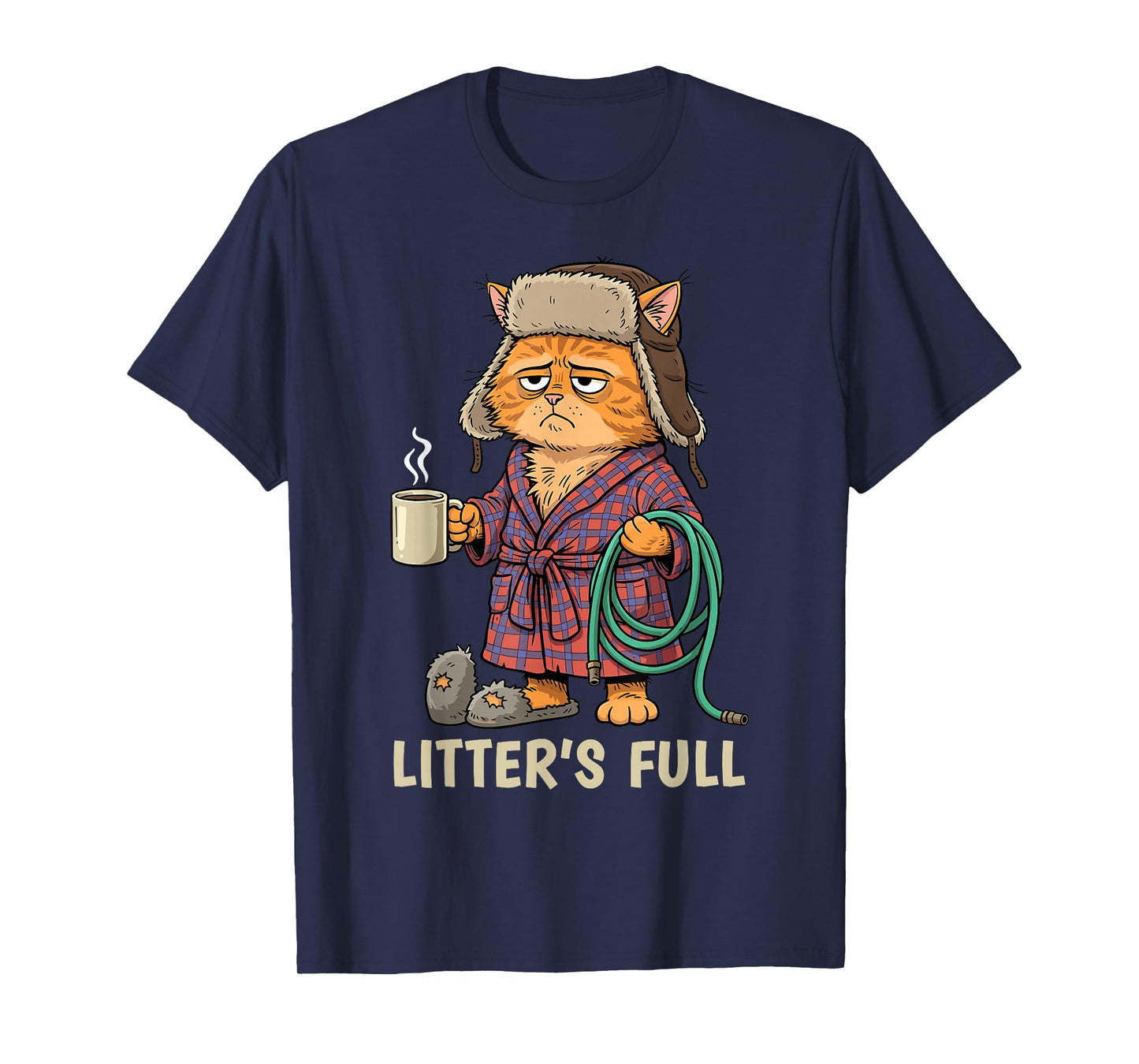 Litter’s Full Funny Cat Lovers Christmas T-Shirt