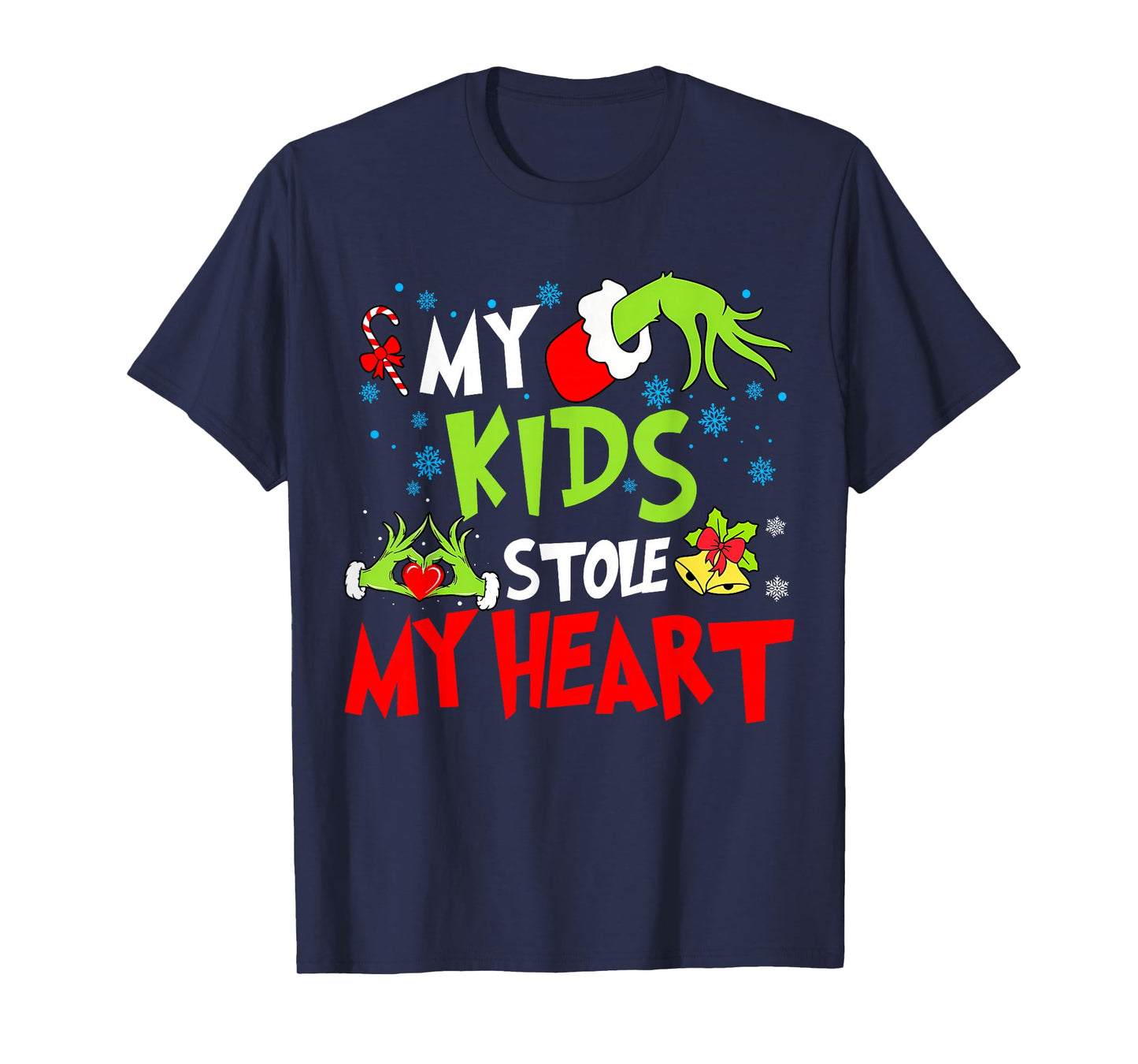 My Kids Stole Funny My Heart Matching Christmas Family T-Shirt