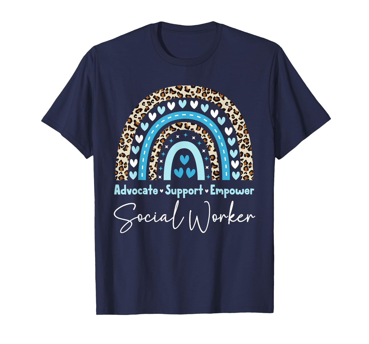 Social Worker Women Men Kids Rainbow Social Work Month T-Shirt