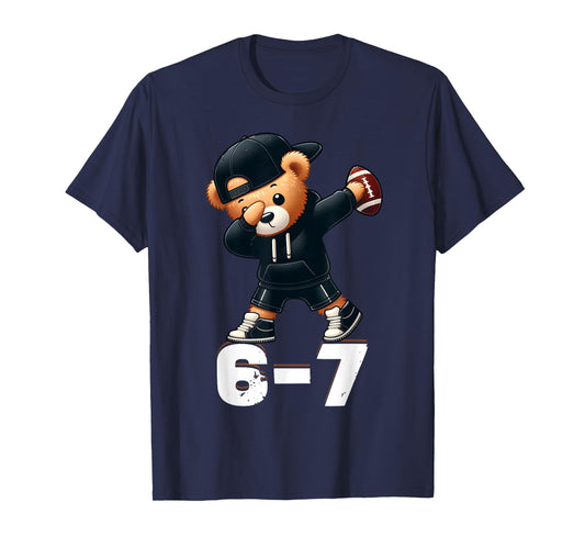 67 Teddy Bear Dabbing Football 6 7 Meme Boys Kids Six Seven T-Shirt