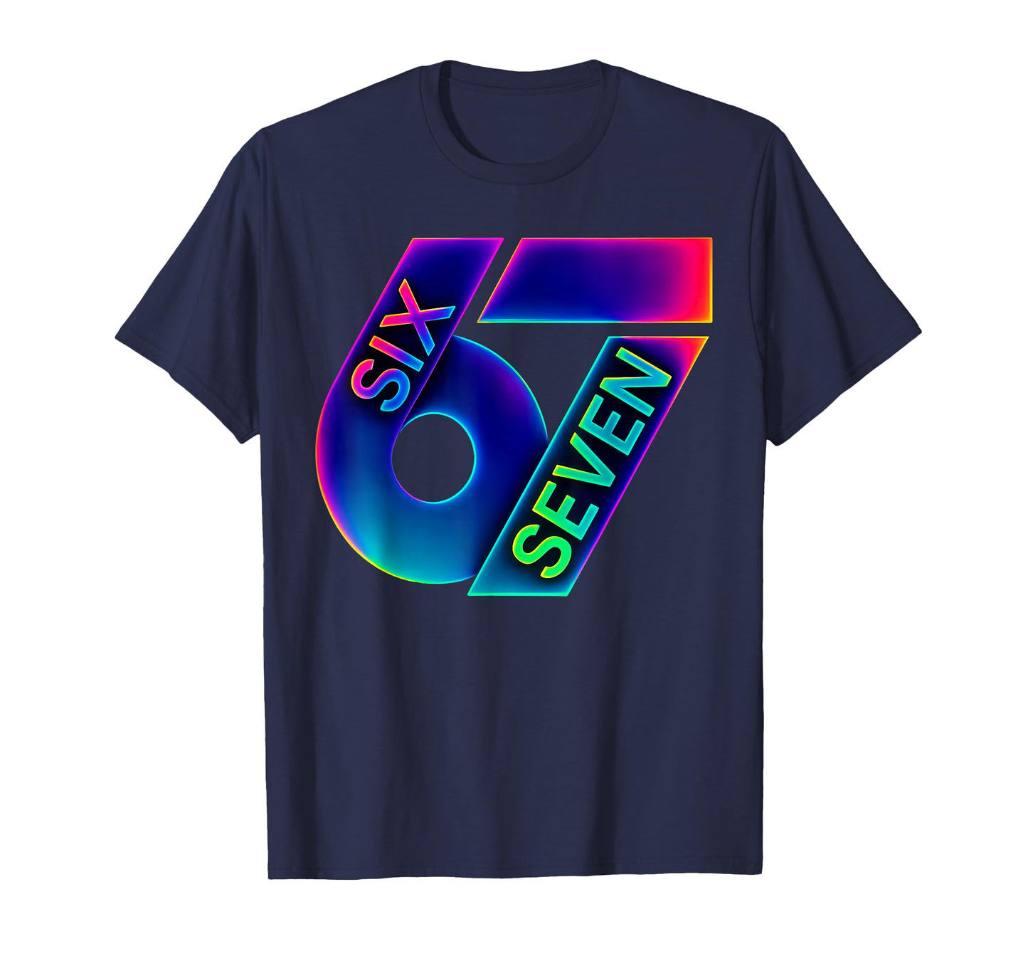 Fun Six Seven 6 7 Meme Colorful Design T-Shirt