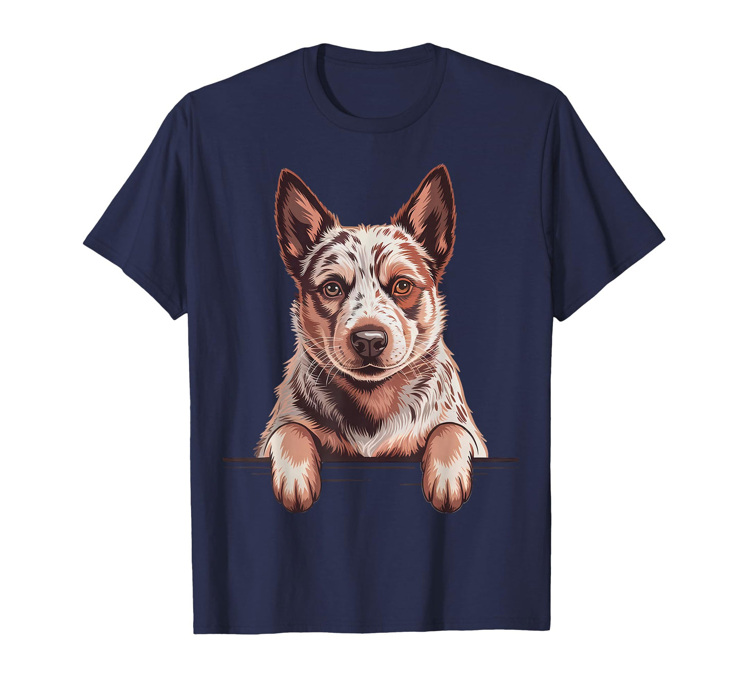 Red Heeler Funny Peeking Australian Cattle Dog Lover T-Shirt