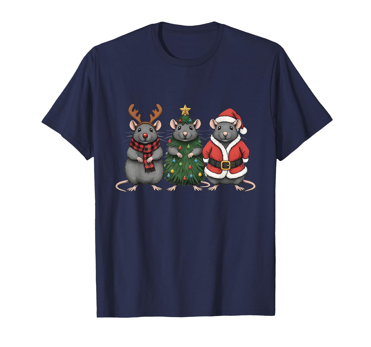 Merry Ratmas Christmas Santa Rat Mouse Lover Animal Pajama T-Shirt