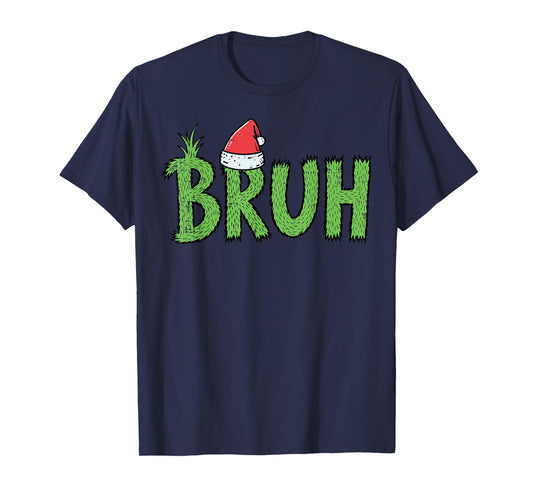 Christmas Bruh Santa Hat Funny Xmas Meme Humor Men Women Kid T-Shirt