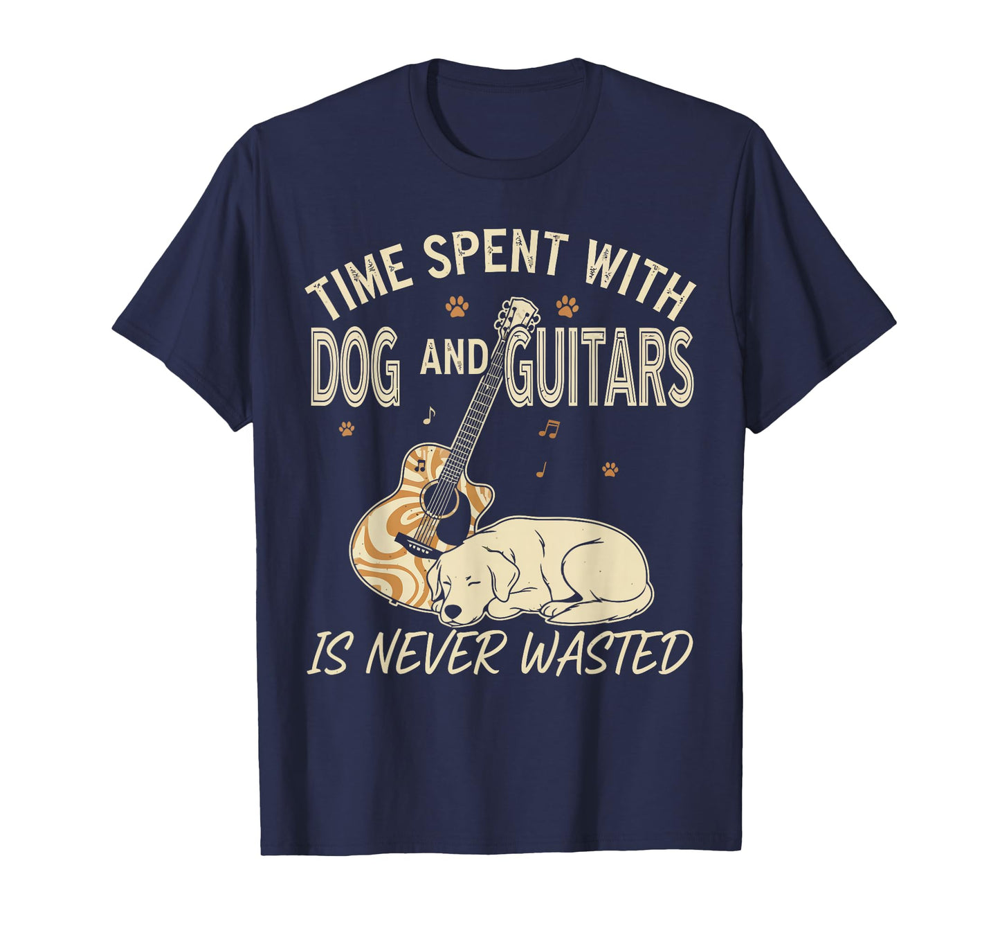 Time Spent with Dog and Guitars is Never Wasted T-Shirt