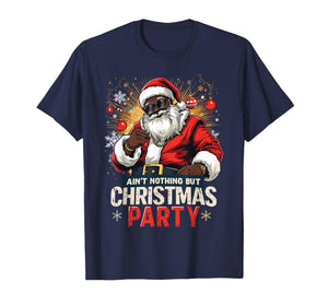 African American Santa Claus Christmas Xmas Pajama Party T-Shirt