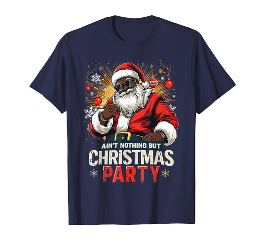 African American Santa Claus Christmas Xmas Pajama Party T-Shirt
