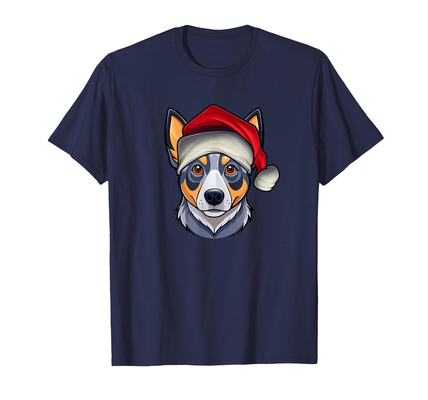 Funny Santa Hat Xmas Pajamas Blue Heeler Dog Christmas T-Shirt
