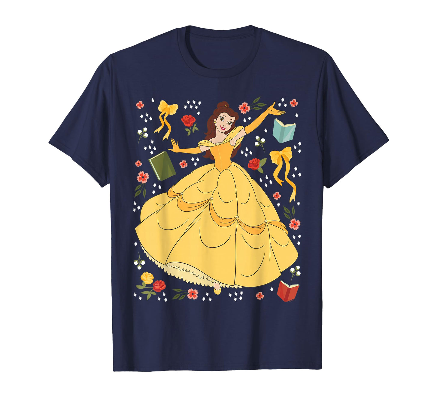 Disney Princess Belle Beauty and The Beast Collage Portrait T-Shirt