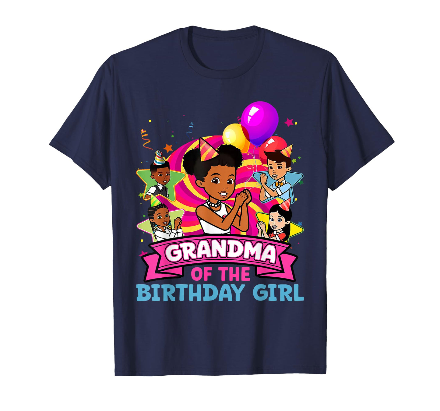 Grandma of Birthday Girl Gracie Pink Doll Family Decorations T-Shirt
