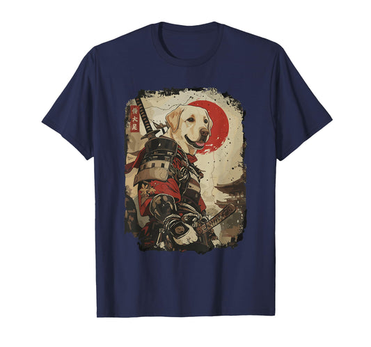 Samurai Labrador Retriever Dog Lover Vintage Mens Graphic T-Shirt
