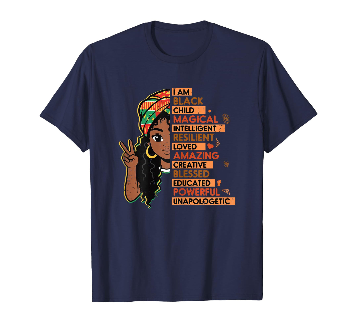 I Am Black Child Magical African Girl History Month Kids T-Shirt
