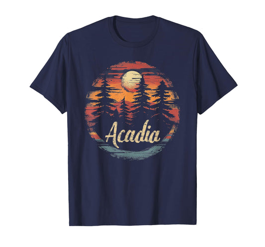 Acadia - US National Park Vintage Men Women Retro T-Shirt