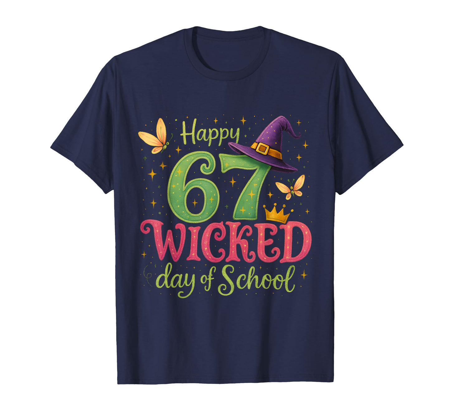 Happy 67 Wicked Day of School Sparkly Magical Teacher T-Shirt