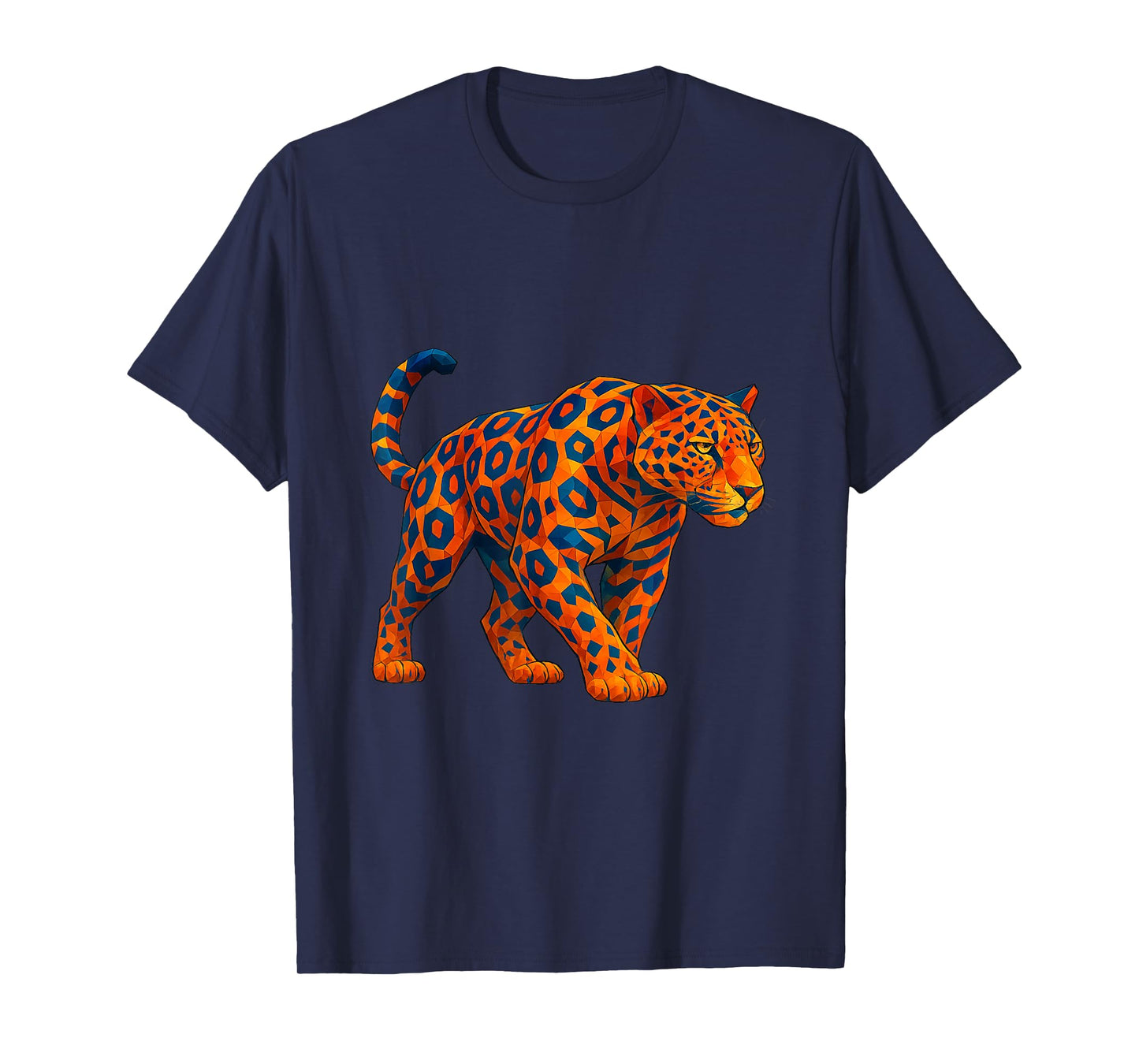 Geometric Leopard Jaguar Predator Polygon Abstract Art T-Shirt