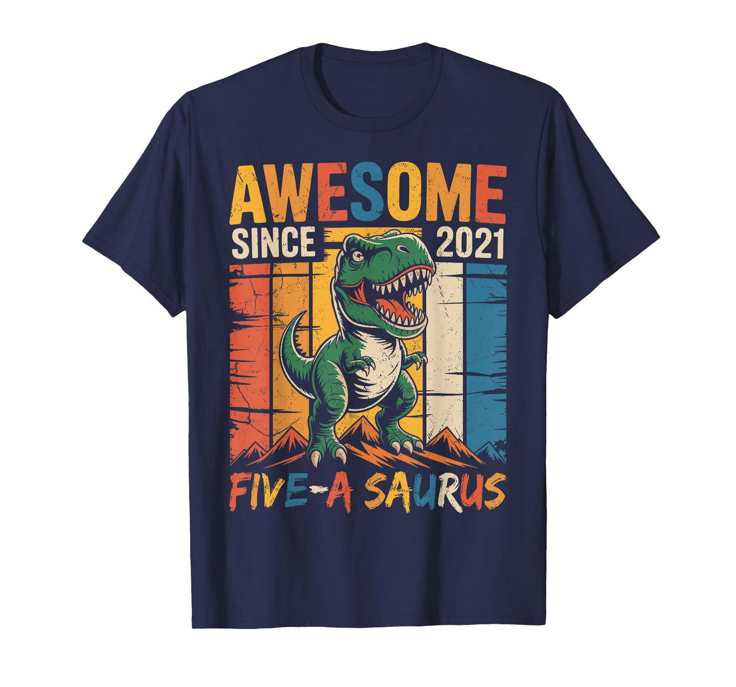 5 Year Old Dinosaur 5th Birthday Five Saurus Boys Kids T-Shirt