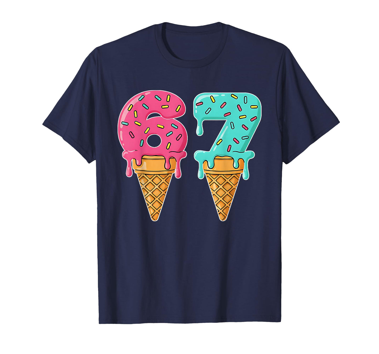 Baseball Drip Ice Cream 67 Baseball T-Shirt