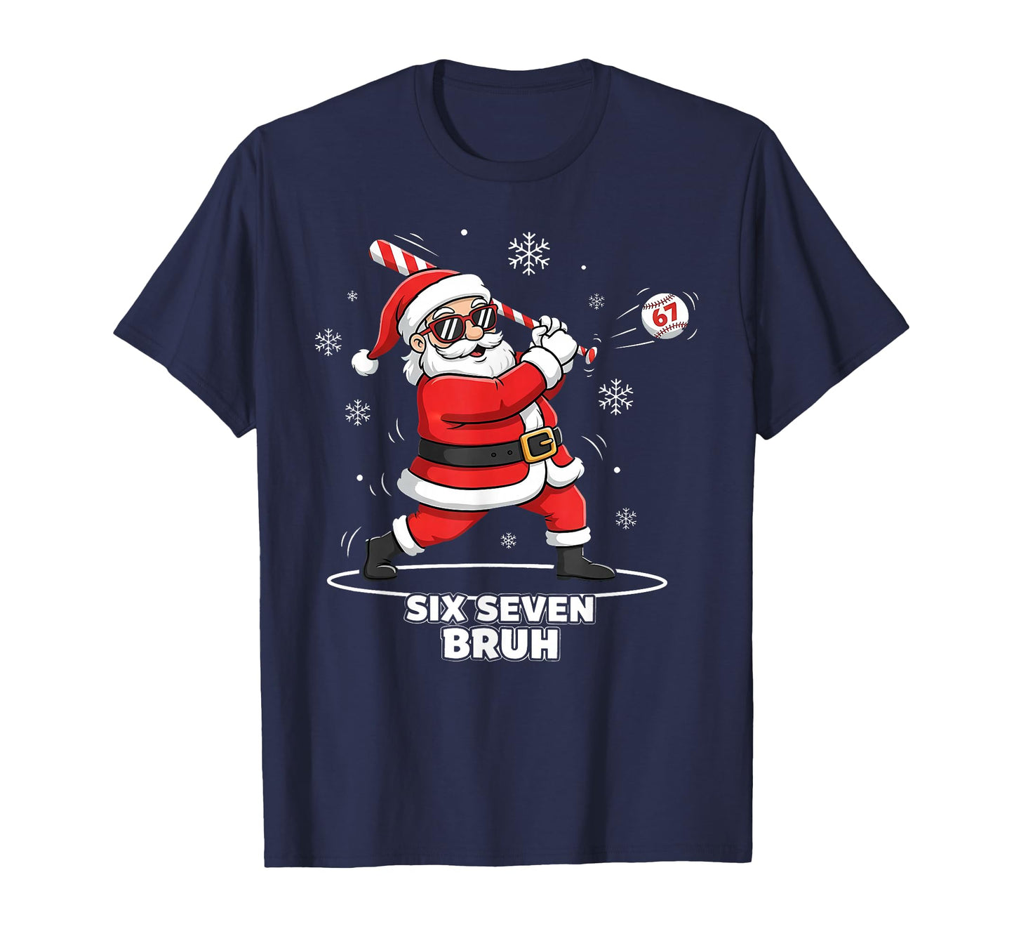Funny Baseball Santa 67 Christmas Xmas Pajamas Boys T-Shirt