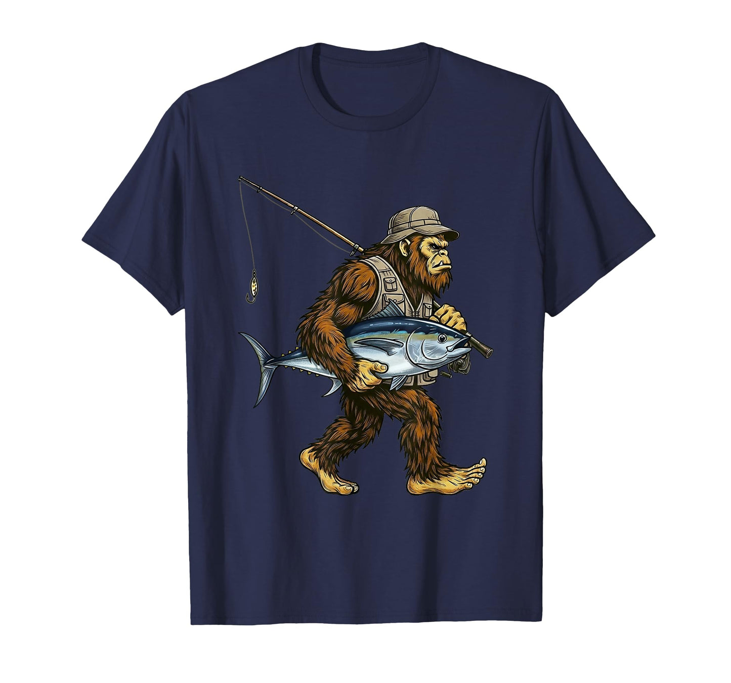 Tuna Bigfoot Fisherman Saltwater Fishing Sasquatch T-Shirt
