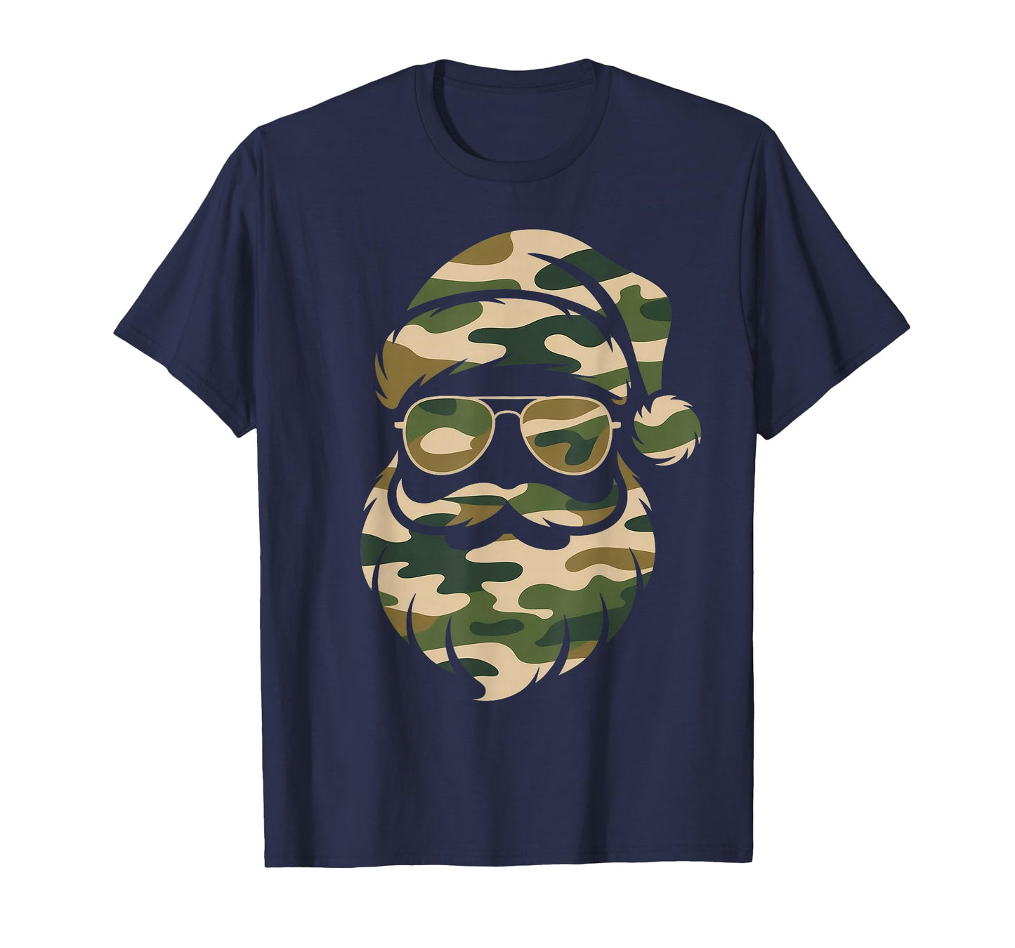 Vintage Santa Face Camouflage Christmas Xmas Camo Men Boys T-Shirt