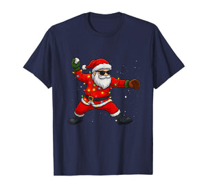 Christmas Santa Claus Baseball Pitcher Boys Kids Teens Xmas T-Shirt