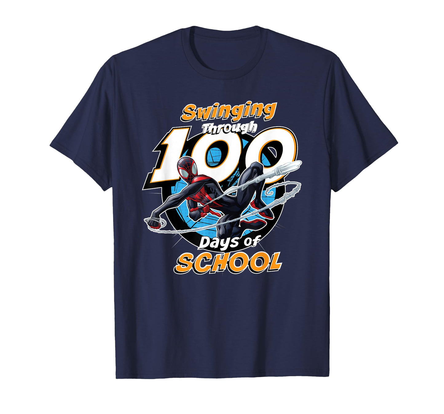 Marvel Miles Morales Spider-Man 100 Days of School 100th Day T-Shirt