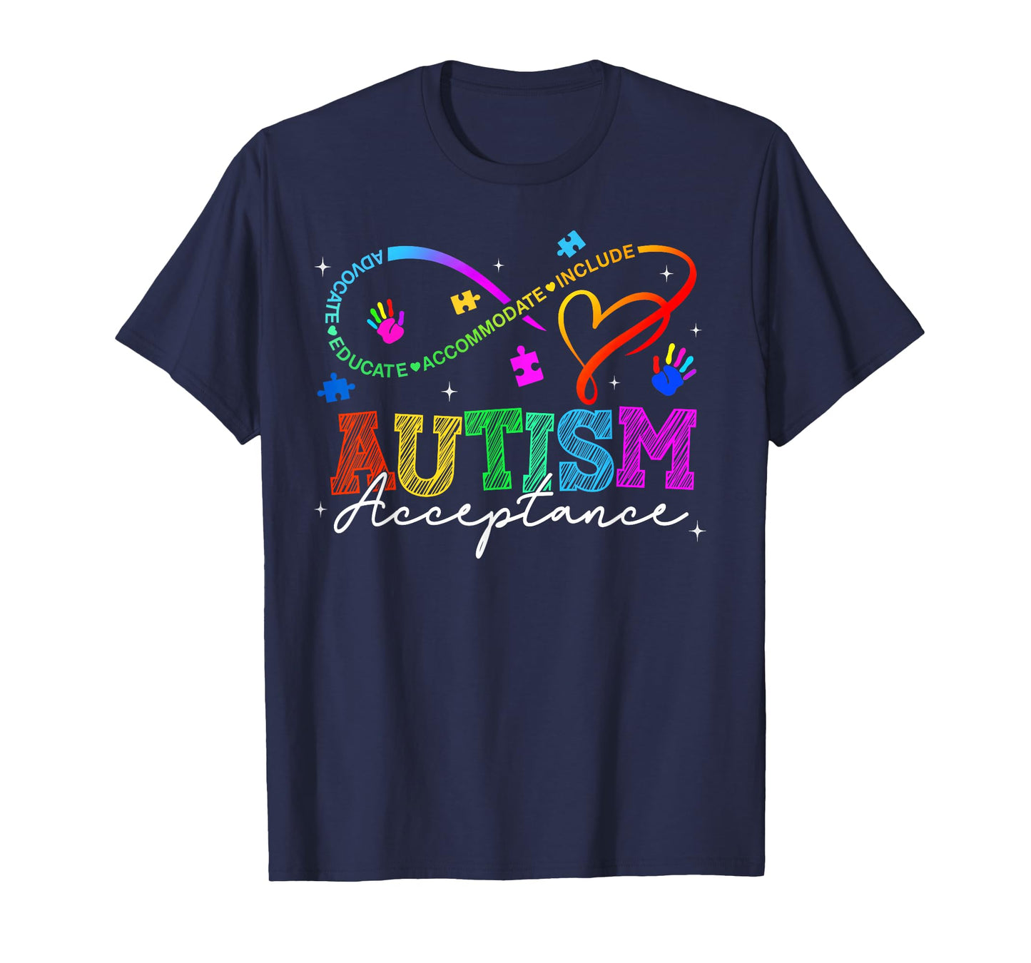 Neurodiversity Autism Awareness Rainbow Infinity Symbol T-Shirt