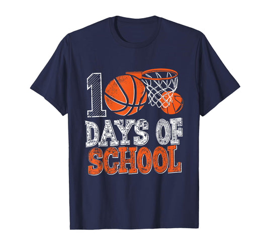100 Days of School Basketball 100th Day of School Boys Kids T-Shirt