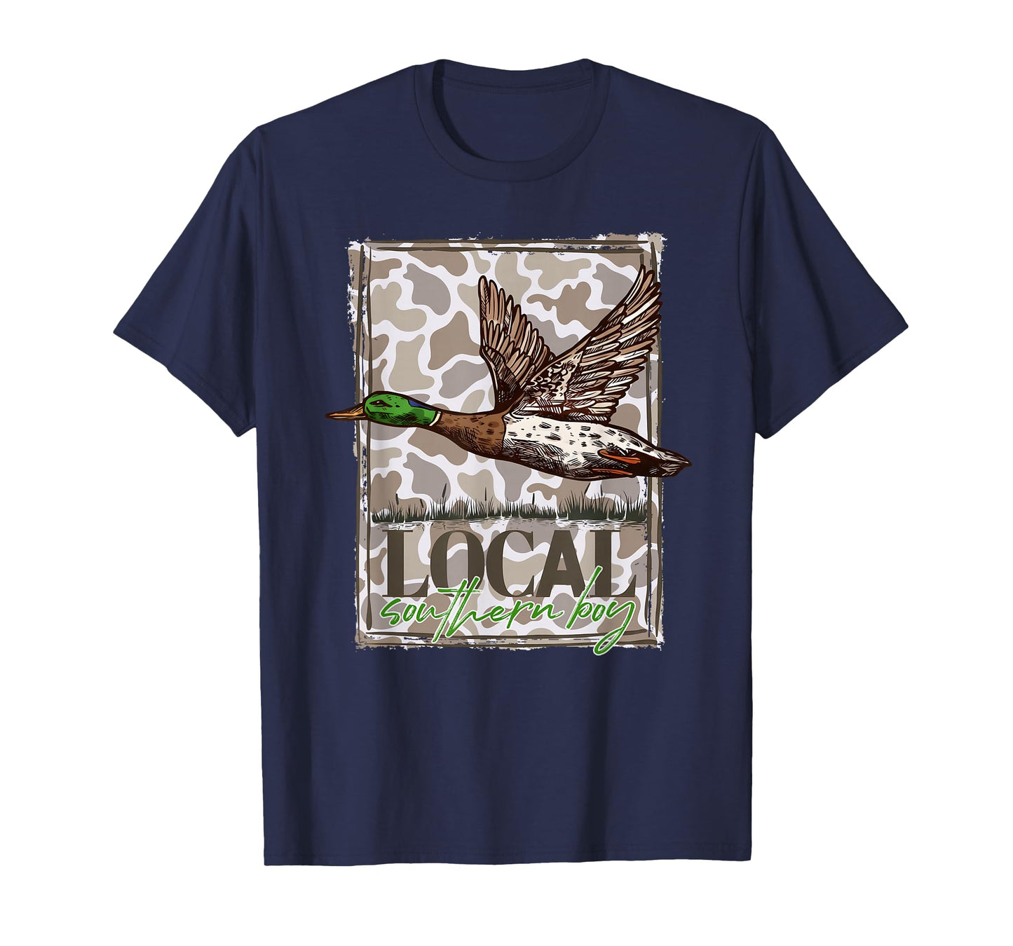 Local Southern Boy Camo Mallard Duck Hunting Outdoor Boy Men T-Shirt