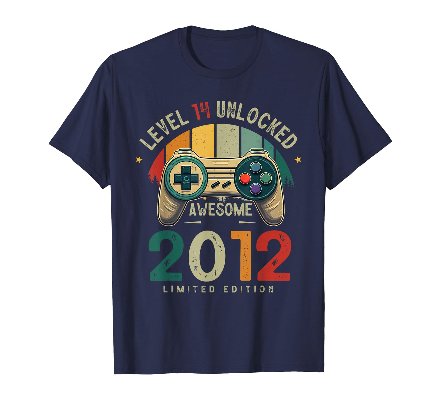 Level 14 Unlocked Awesome Since 2012 14th Birthday Gaming T-Shirt