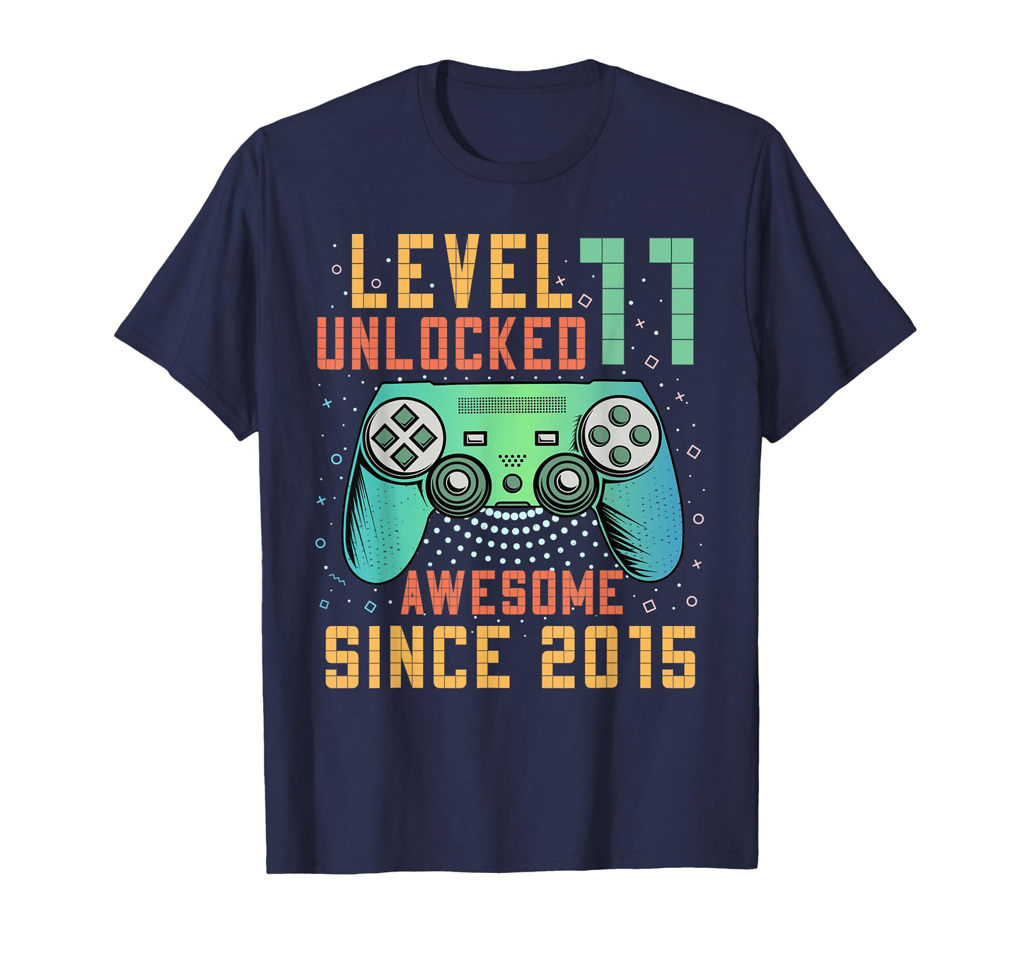 Level 11 Unlocked Awesome Since 2015 11th Birthday Boy T-Shirt