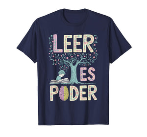 Leer ES Poder Tshirt Mexico Reading Floral Hispanic Heritage T-Shirt