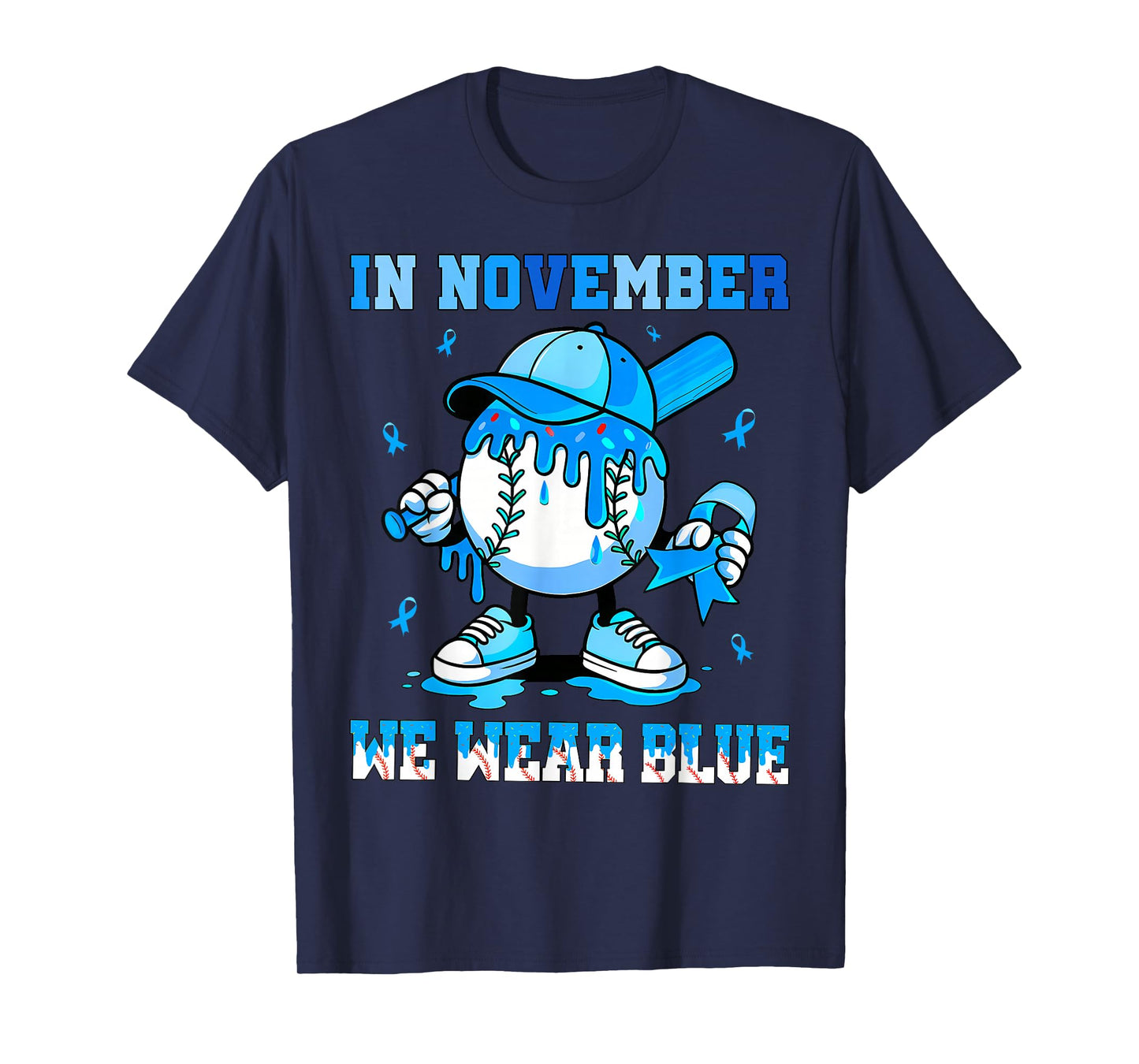 in November We Wear Blue Ice Cream Baseball for Boy Kids T-Shirt