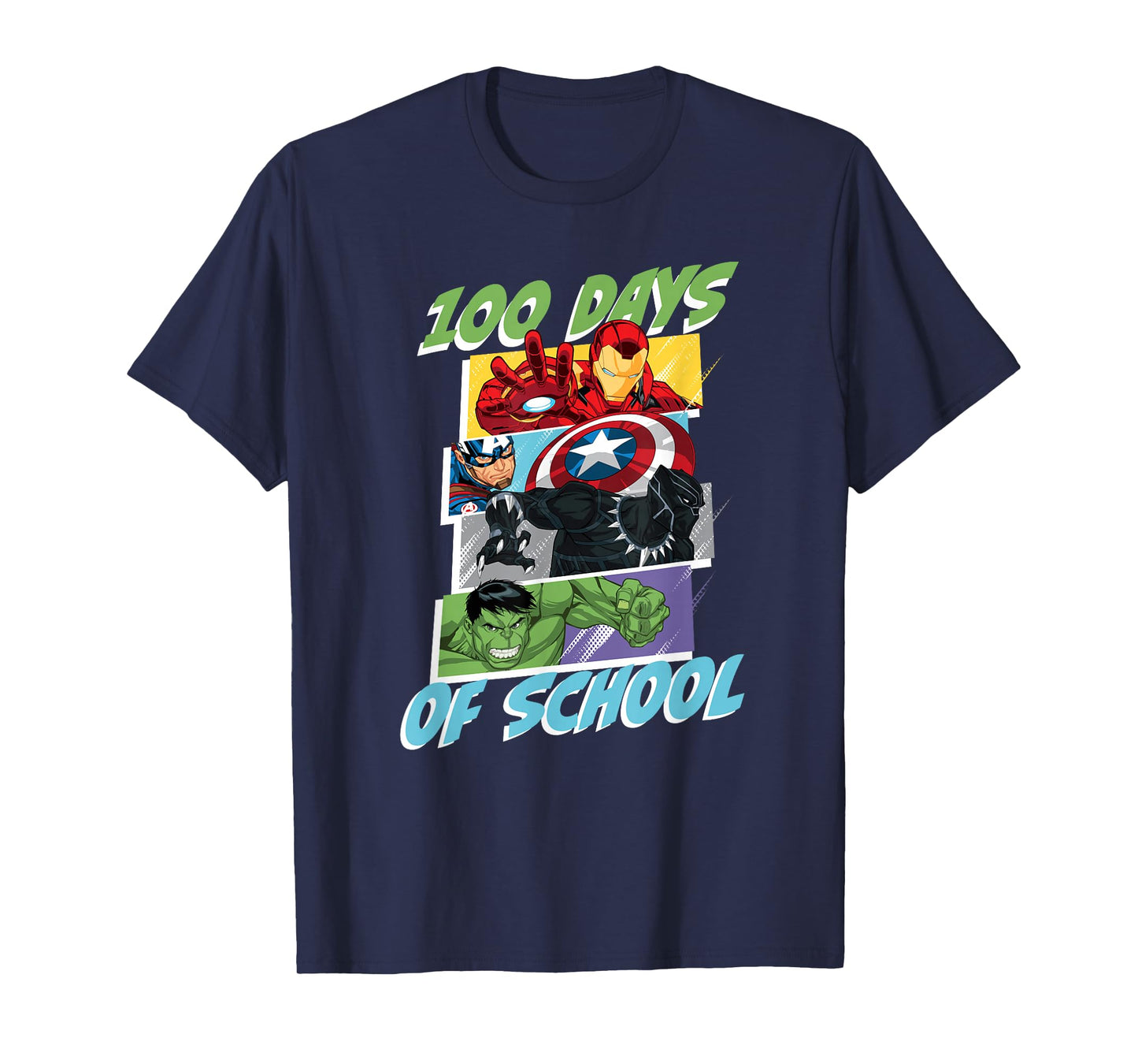 Marvel Super Heroes Avengers 100 Days of School 100th Day T-Shirt