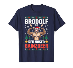 Funny Brodolf Red Nosed Gainzdeer Meme T-Shirt